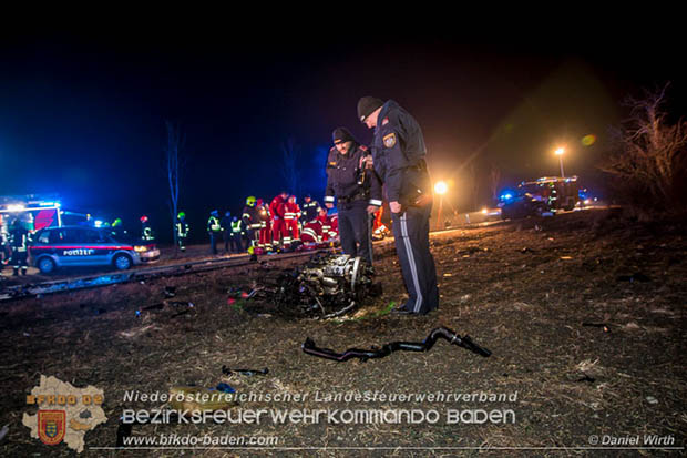 20170129 Folgenschwerer Verkehrsunfall mit zwei Toten auf der Landestraße 4040 Leobersdorf-Sollenau  Foto: © Daniel Wirth