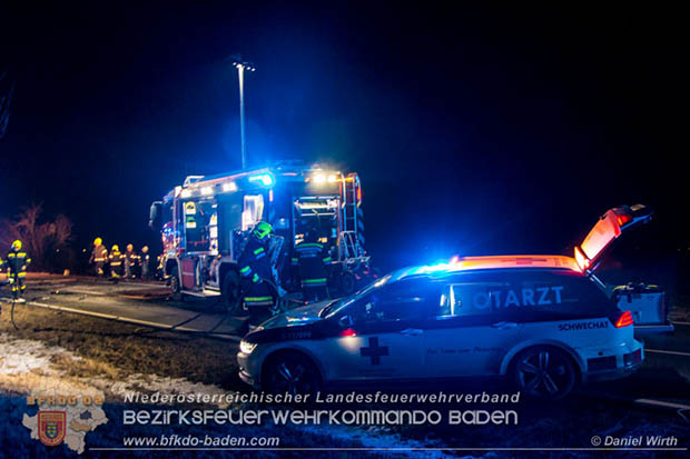 20170129 Folgenschwerer Verkehrsunfall mit zwei Toten auf der Landestraße 4040 Leobersdorf-Sollenau  Foto: © Daniel Wirth