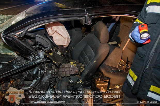 20170129 Folgenschwerer Verkehrsunfall mit zwei Toten auf der Landestraße 4040 Leobersdorf-Sollenau  Foto: © Daniel Wirth