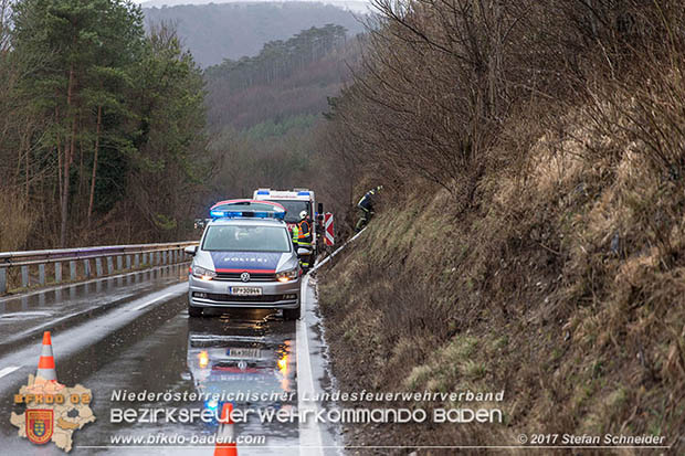 20170305 Feuerwehreinsatz nach Steinschlag im Helenental  Foto:  Stefan Schneider