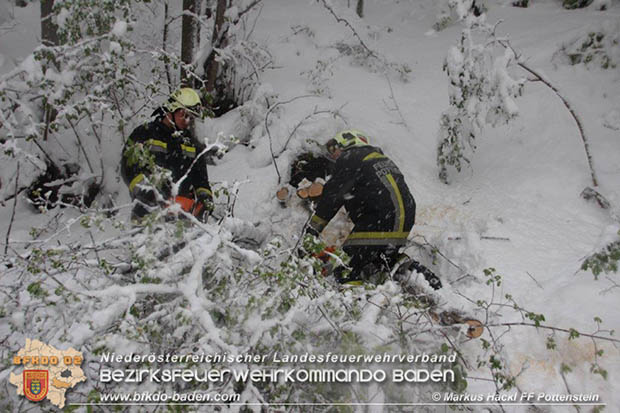 20170420 Groes Aufrumen nach dem Schneechaos auch im Triestingtal  Foto: ASB A Markus Hackl FF Pottenstein