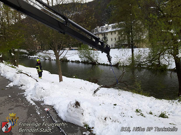 20170420 Groes Aufrumen nach dem Schneechaos auch im Triestingtal  Foto: FF Berndorf-Stadt