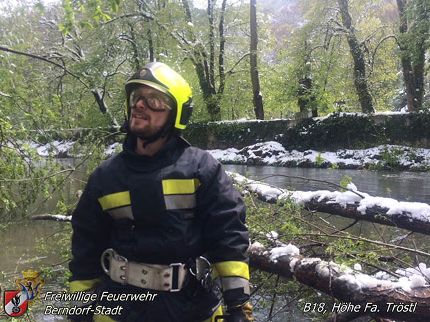 20170420 Groes Aufrumen nach dem Schneechaos auch im Triestingtal  Foto: FF Berndorf-Stadt