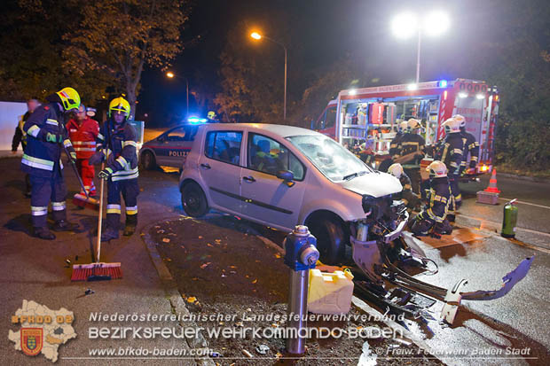 20171106 Verkehrsunfall in Baden LB212 Damgasse X Rudolf Zllnerstrae  Foto:  FF Baden-Stadt / Stefan Schneider