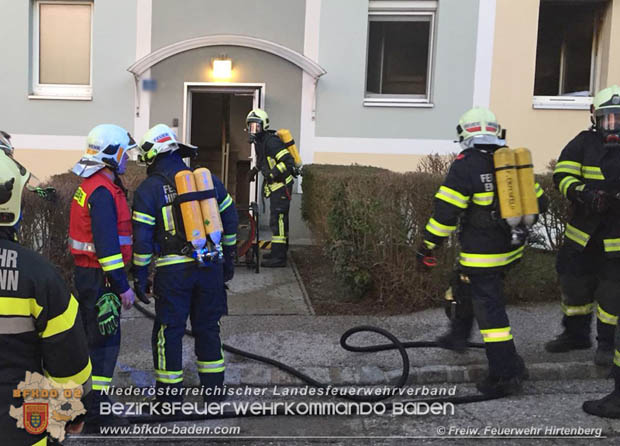 20180129 Wohnungsbrand in Mehrparteinenwohnhaus in Enzesfeld  Foto:  FF Hirtenberg