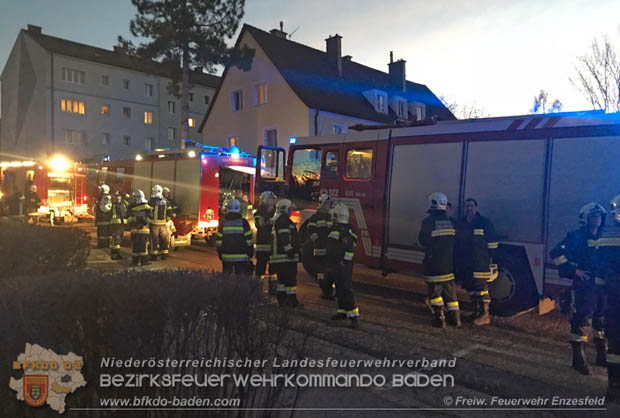 20180129 Wohnungsbrand in Mehrparteinenwohnhaus in Enzesfeld  Foto:  FF Enzesfeld