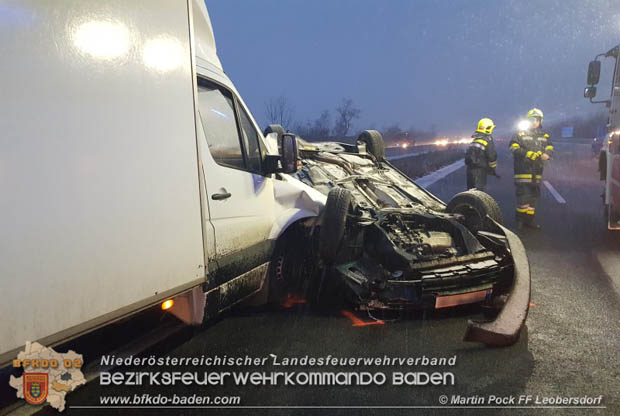 20180207 Tödlicher Verkehrsunfall auf der A2 bei Wöllersdorf RFb Süd  Foto: © Martin Pock FF Leobersdorf