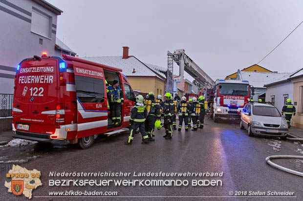 20180208 Dachstuhlbrand in Traiskirchen Ortsteil Wienersdorf Foto: © Stefan Schneider BFK BADEN