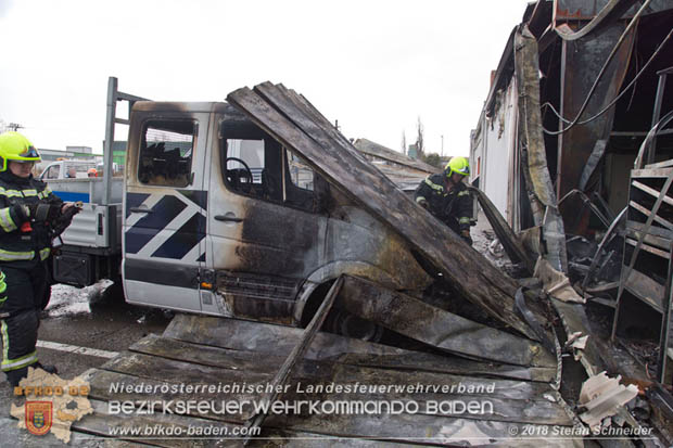 20180320 Brand in einer Lagerhalle Gewerbepark Wienersdorf  Foto:  Stefan Schneider BFK BADEN 