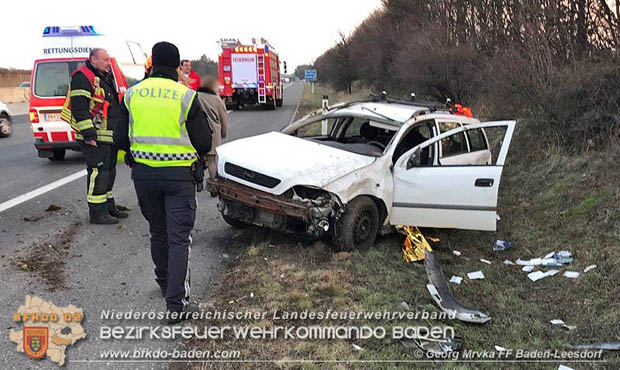 20180324 Verkehrsunfall auf der A2 Baden-Leobersdorf  Foto: © SB Georg Mrvka FF Baden-Leesdorf