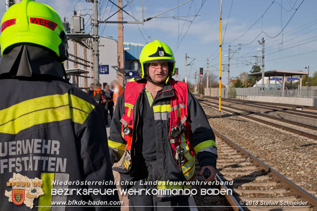 20180414 Brand mehrerer Gterwaggons im Bahnhof Pfaffsttten  Foto:  Stefan Schneider BFKDO BADEN