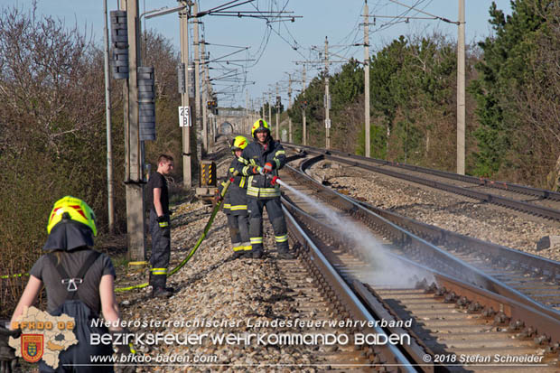 20180414 Brand mehrerer Gterwaggons im Bahnhof Pfaffsttten  Foto:  Stefan Schneider BFKDO BADEN