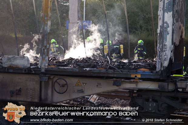 20180414 Brand mehrerer Gterwaggons im Bahnhof Pfaffsttten  Foto:  Stefan Schneider BFKDO BADEN