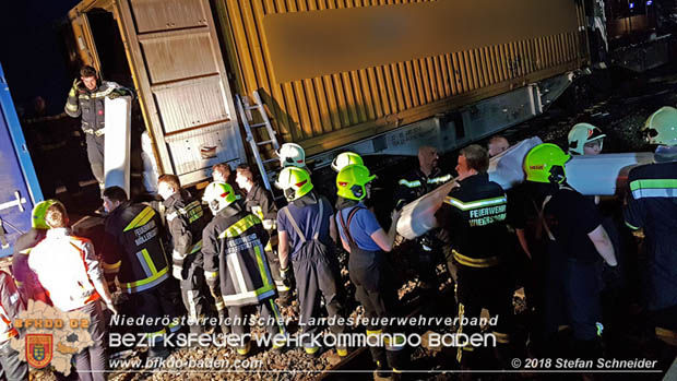 20180414 Brand mehrerer Gterwaggons im Bahnhof Pfaffsttten  Foto:  Stefan Schneider BFKDO BADEN