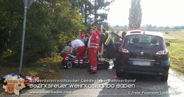 20180716 Verkehrsunfall auf der L151 Leobersdorf Richtung Matzendorf  Foto:  Werner Heiden FF Leobersdorf