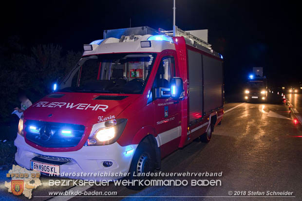 20180724 Verkehrsunfall auf der A2 beim Knoten Guntramsdorf RFb Wien  Foto: © Stefan Schneider