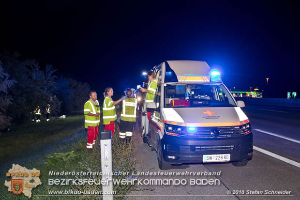 20180724 Verkehrsunfall auf der A2 beim Knoten Guntramsdorf RFb Wien  Foto: © Stefan Schneider