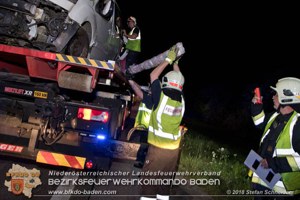 20180724 Verkehrsunfall auf der A2 beim Knoten Guntramsdorf RFb Wien  Foto: © Stefan Schneider