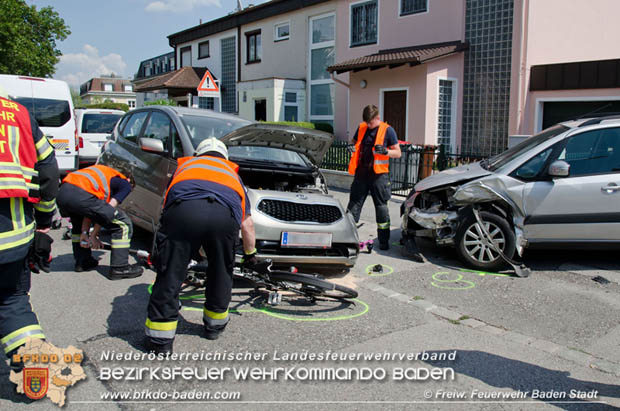 2018_07_28 Verkehrsunfall in Baden  Foto:  FF Baden-Stadt / Alexandra Stosch