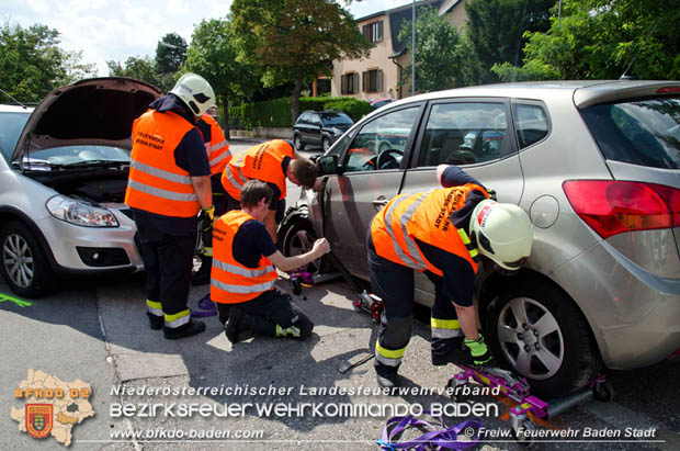 2018_07_28 Verkehrsunfall in Baden  Foto:  FF Baden-Stadt / Alexandra Stosch
