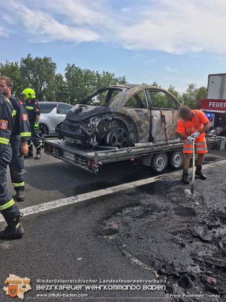 20180803 Pkw Vollbrand auf der A3 zwischen Trumau und Ebreichsdorf NORD  Foto:  Freiwillige Feuerwehr Trumau