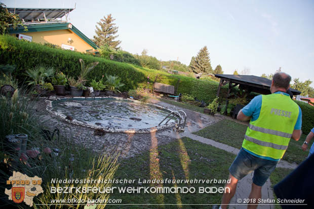20180809 Kleingartensiedlung in Traiskirchen nach Wasserrohrbruch überflutet Foto: © Stefan Schneider 20180809 Kleingartensiedlung in Traiskirchen nach Wasserrohrbruch überflutet Foto: © Stefan Schneider