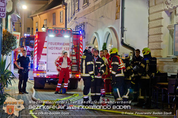 20180831 Nächtlcher Brand in einem Innenstadtlokal in Baden Foto: © Christoph Hinterberger FF Baden-Stadt 20180831 Nächtlcher Brand in einem Innenstadtlokal in Baden Foto: © Christoph Hinterberger FF Baden-Stadt