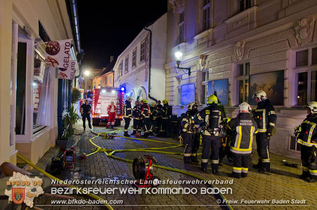 20180831 Nächtlcher Brand in einem Innenstadtlokal in Baden Foto: © Christoph Hinterberger FF Baden-Stadt 20180831 Nächtlcher Brand in einem Innenstadtlokal in Baden Foto: © Christoph Hinterberger FF Baden-Stadt
