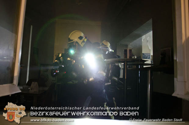 20180831 Nächtlcher Brand in einem Innenstadtlokal in Baden Foto: © Christoph Hinterberger FF Baden-Stadt 20180831 Nächtlcher Brand in einem Innenstadtlokal in Baden Foto: © Christoph Hinterberger FF Baden-Stadt