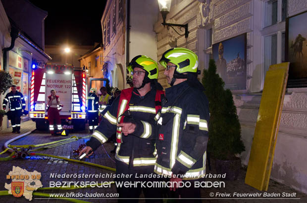 20180831 Nächtlcher Brand in einem Innenstadtlokal in Baden Foto: © Christoph Hinterberger FF Baden-Stadt 20180831 Nächtlcher Brand in einem Innenstadtlokal in Baden Foto: © Christoph Hinterberger FF Baden-Stadt
