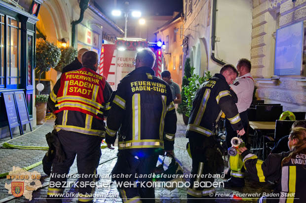 20180831 Nächtlcher Brand in einem Innenstadtlokal in Baden Foto: © Christoph Hinterberger FF Baden-Stadt 20180831 Nächtlcher Brand in einem Innenstadtlokal in Baden Foto: © Christoph Hinterberger FF Baden-Stadt
