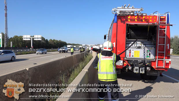 20180918 Verkehrsunfall auf der A2 beim Knoten Guntramsdorf Foto: © Stefan Schneider 20180918 Verkehrsunfall auf der A2 beim Knoten Guntramsdorf Foto: © Stefan Schneider