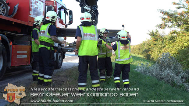 20180918 Verkehrsunfall auf der A2 beim Knoten Guntramsdorf  Foto:  Stefan Schneider 