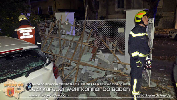 20181024 Sturmtief "Siglinde" ber Baden Stadtteil Weikersdorf  Foto:  Stefan Schneider