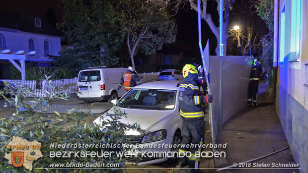 20181024 Sturmtief "Siglinde" ber Baden Stadtteil Weikersdorf  Foto:  Stefan Schneider