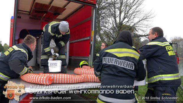 20181120 Kleiner Gewsserschaden auf Teich in der Eigenheimsiedlung Mllersdorf/Guntramsdorf  Foto:  Stefan Schneider BFK BADEN