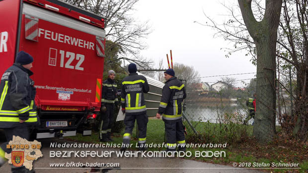 20181120 Kleiner Gewsserschaden auf Teich in der Eigenheimsiedlung Mllersdorf/Guntramsdorf  Foto:  Stefan Schneider BFK BADEN