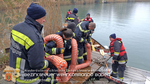 20181120 Kleiner Gewsserschaden auf Teich in der Eigenheimsiedlung Mllersdorf/Guntramsdorf  Foto:  Stefan Schneider BFK BADEN