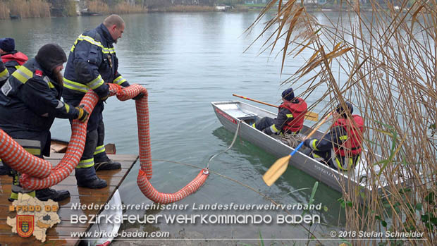 20181120 Kleiner Gewsserschaden auf Teich in der Eigenheimsiedlung Mllersdorf/Guntramsdorf  Foto:  Stefan Schneider BFK BADEN