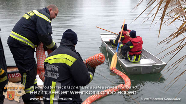 20181120 Kleiner Gewsserschaden auf Teich in der Eigenheimsiedlung Mllersdorf/Guntramsdorf  Foto:  Stefan Schneider BFK BADEN