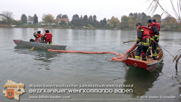 20181120 Kleiner Gewsserschaden auf Teich in der Eigenheimsiedlung Mllersdorf/Guntramsdorf  Foto:  Stefan Schneider BFK BADEN