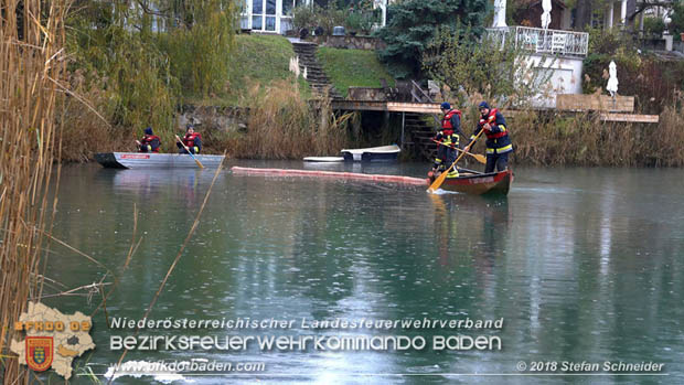 20181120 Kleiner Gewsserschaden auf Teich in der Eigenheimsiedlung Mllersdorf/Guntramsdorf  Foto:  Stefan Schneider BFK BADEN