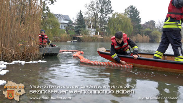 20181120 Kleiner Gewsserschaden auf Teich in der Eigenheimsiedlung Mllersdorf/Guntramsdorf  Foto:  Stefan Schneider BFK BADEN