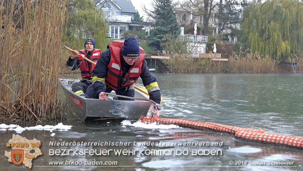 20181120 Kleiner Gewsserschaden auf Teich in der Eigenheimsiedlung Mllersdorf/Guntramsdorf  Foto:  Stefan Schneider BFK BADEN