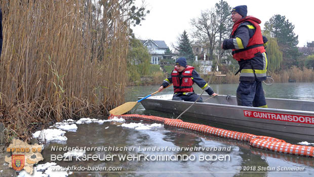 20181120 Kleiner Gewsserschaden auf Teich in der Eigenheimsiedlung Mllersdorf/Guntramsdorf  Foto:  Stefan Schneider BFK BADEN