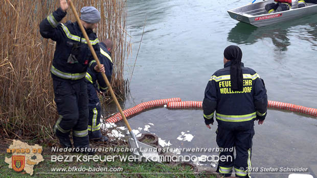 20181120 Kleiner Gewsserschaden auf Teich in der Eigenheimsiedlung Mllersdorf/Guntramsdorf  Foto:  Stefan Schneider BFK BADEN