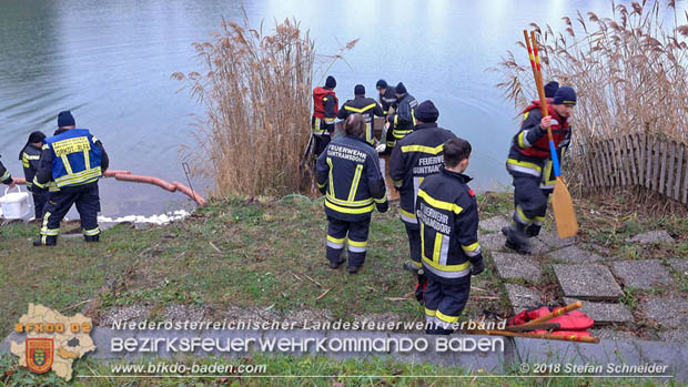 20181120 Kleiner Gewsserschaden auf Teich in der Eigenheimsiedlung Mllersdorf/Guntramsdorf  Foto:  Stefan Schneider BFK BADEN