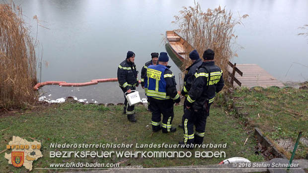 20181120 Kleiner Gewsserschaden auf Teich in der Eigenheimsiedlung Mllersdorf/Guntramsdorf  Foto:  Stefan Schneider BFK BADEN