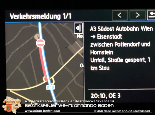 20181217 Verkehrsunfall mit tödlichem Ausgang auf der A3 Südostautobahn zwischen Pottendorf und Hornstein Foto: © ASB ÖA Rene Weiner 20181217 Verkehrsunfall mit tödlichem Ausgang auf der A3 Südostautobahn zwischen Pottendorf und Hornstein Foto: © ASB ÖA Rene Weiner