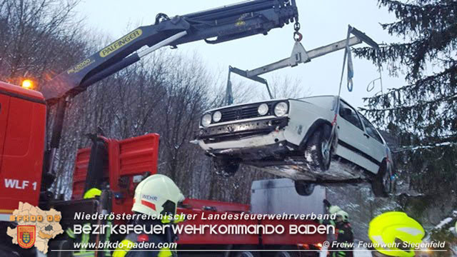 20190128 Verkehrsunfall im Rosental bei Siegenfeld  Foto: © FF Siegenfeld